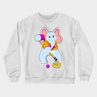 Elephant at Hockey with Hockey bat Crewneck Sweatshirt